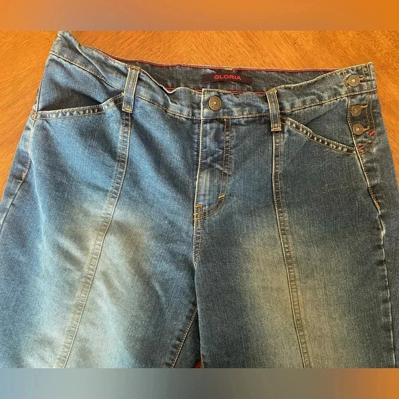 Vintage Y2K Gloria Flare Wide Leg Bell High Rise Jeans Faded Wash Hippie 12 EUC - Picture 7 of 16